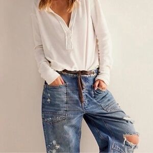 Free People Anakin Thermal in Ecru - XL